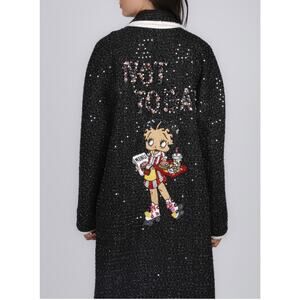 Minime Paris Betty Boop Tweed Long Coat. NWOT Size Med